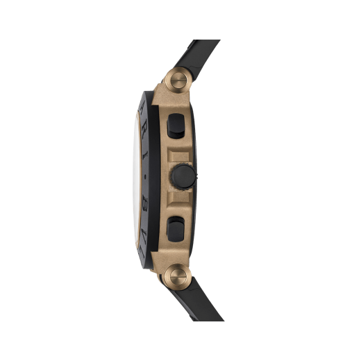 Orologio Bvlgari Bronzo Chronograph con movimento meccanico a carica automatica e cronografo, cassa di 41 mm in bronzo sabbiato, lunetta e cinturino in caucciù nero e quadrante verniciato opaco nero. Impermeabile fino a 100 metri. 104242 image 3