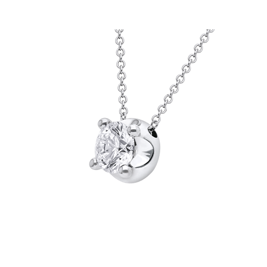 Corona necklace with 18 kt white gold chain and 18 kt white gold pendant set with a round brilliant cut diamond CL-CORONA image 3