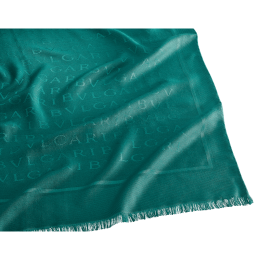 Lettere Maxi stole in fine Niagara sapphire blue silk wool. LETTEREMAXIa image 2