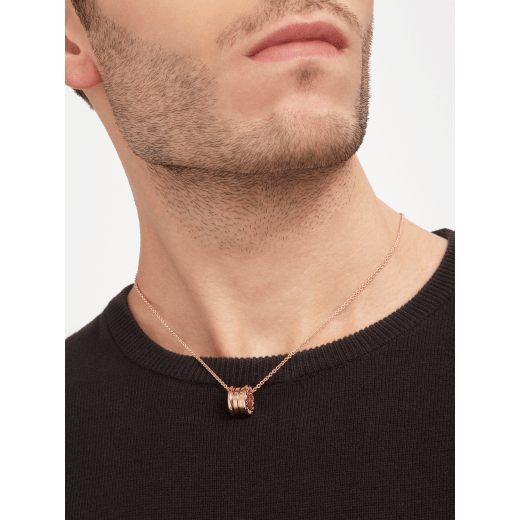 B.zero1 necklace with chain and small round pendant in 18kt rose gold. 335924 image 5