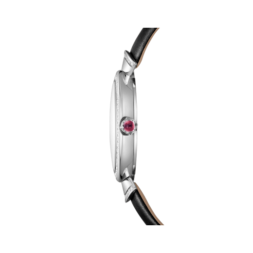 DIVAS' DREAM watch with 18 kt white gold case set with brilliant-cut diamonds, diamond-pavé dial and black satin bracelet 102561 image 3