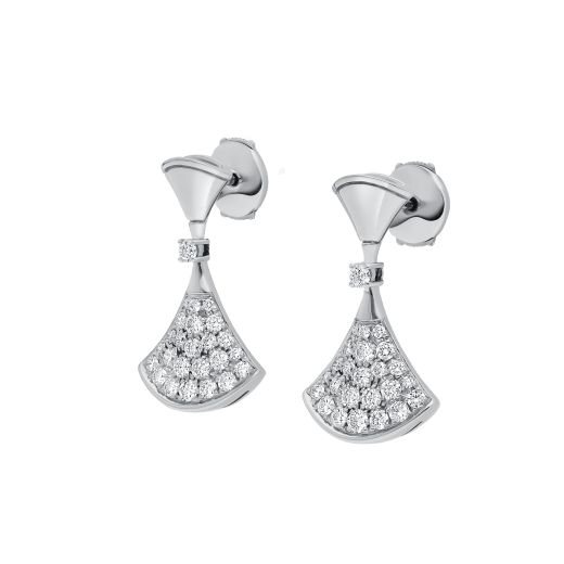 DIVAS' DREAM earrings in 18 kt white gold set with a diamond and pavé diamonds. 351100 image 2