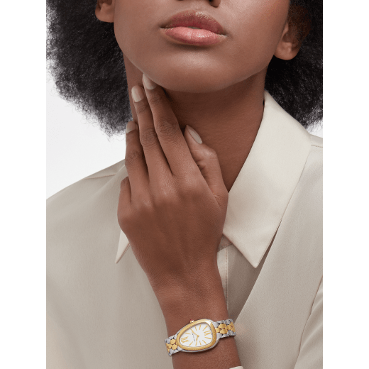 Serpenti Seduttori watch in stainless steel and 18 kt yellow gold with white silver opaline dial. Water-resistant up to 30 metres 103955 image 1