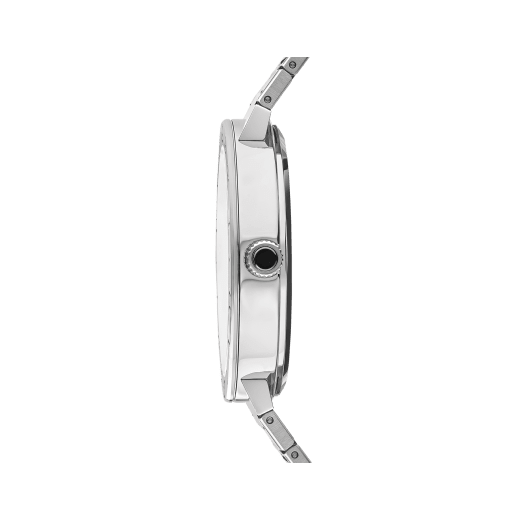 ساعة «بولغري بولغري» بآلية حركة ميكانيكية مصنّعة من قبل بولغري مع تعبئة أوتوماتيكية وعرض للتاريخ، وعلبة وسوار من الفولاذ، وميناء باللون الأزرق. 103720 image 3