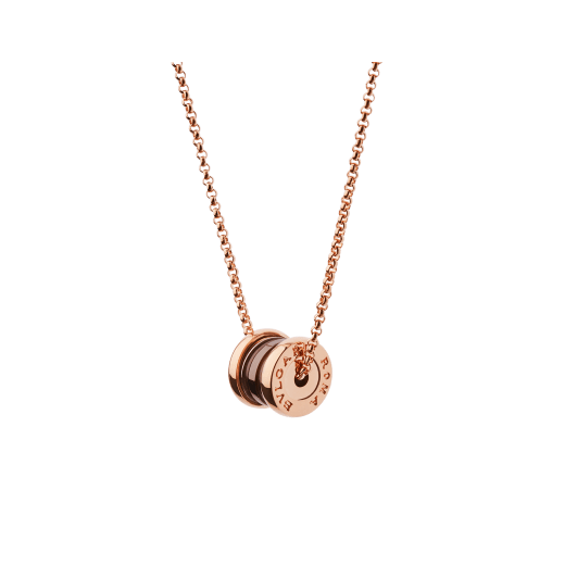 B.zero1 necklace with 18 kt rose gold chain and pendant in 18 kt rose gold and cermet. 353004 image 1