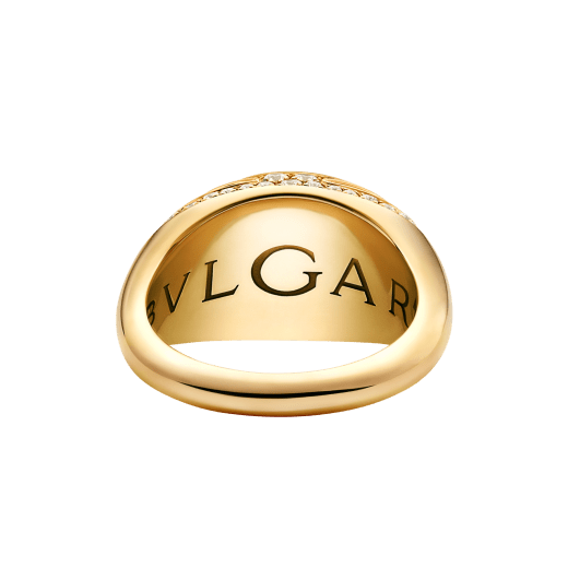 Bvlgari Cabochon 18 kt yellow gold ring set with demi pavé diamonds AN860328 image 3