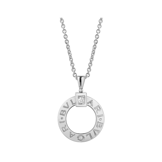 BVLGARI BVLGARI necklace with 18 kt white gold chain and 18 kt white gold pendant set with a diamond 342074 image 1