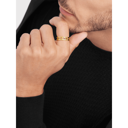 B.zero1 18 kt yellow gold one-band ring with openwork logo spiral AN859817 image 2