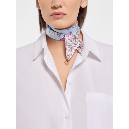 Bvlgari Alchemist shelley in fine light blue silk twill with a BVLGARI BVLGARI metal pendant. Made of 100% silk. 246511 image 1