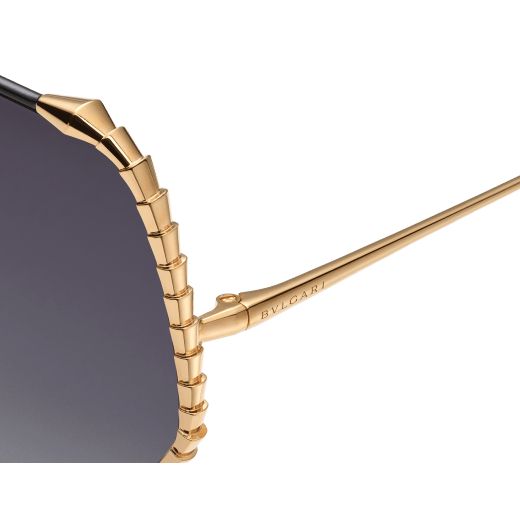 Serpenti Viper geometric metal sunglasses with gold-finished temples BV40004U image 3