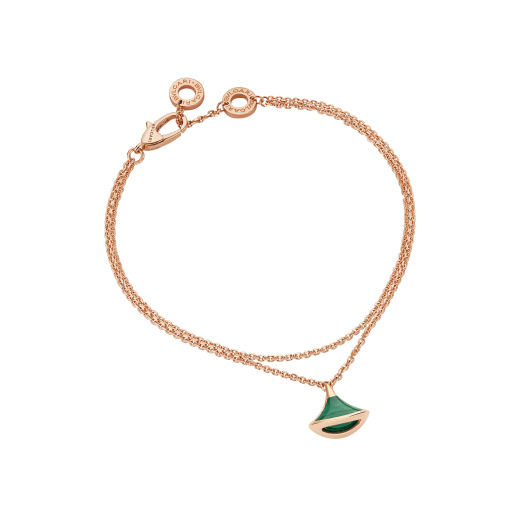 DIVAS' DREAM 18 kt rose gold bracelet with malachite insert BR859108 image 1
