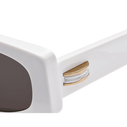 B.zero1 rectangular acetate sunglasses with Tubogas decor on the temples BV40014I image 3
