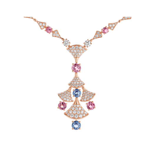 DIVAS’ DREAM Halskette aus 18 Karat Roségold mit runden Diamanten im Brillantschliff (3,06 Karat), Spinellen im Brillantschliff (4,04 Karat) und Diamant-Pavé (3,63 Karat) 357942 image 3