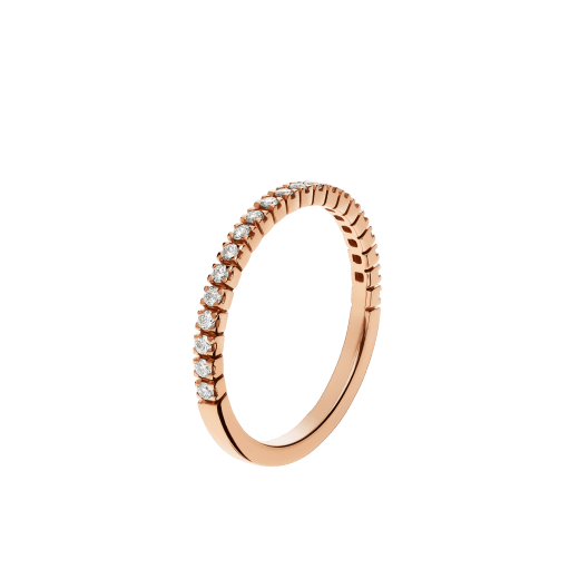 Schmaler Eternity Band Ring aus 18 Karat Roségold, halbseitig besetzt mit runden Diamanten im Brillantschliff AN857561 image 1