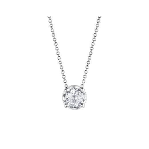 Corona necklace with 18 kt white gold chain and 18 kt white gold pendant set with a round brilliant cut diamond 327527 image 1