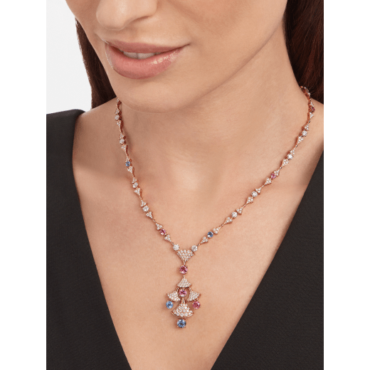 DIVAS’ DREAM Halskette aus 18 Karat Roségold mit runden Diamanten im Brillantschliff (3,06 Karat), Spinellen im Brillantschliff (4,04 Karat) und Diamant-Pavé (3,63 Karat) 357942 image 4
