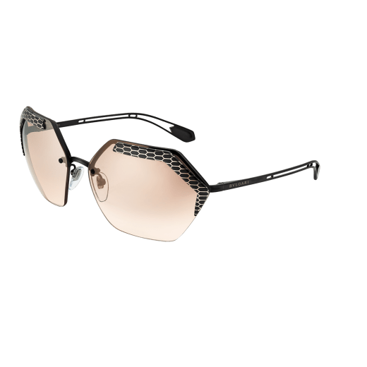 Bulgari Serpenteyes Revolution hexagonal wrap-around metal sunglasses. 904007 image 1
