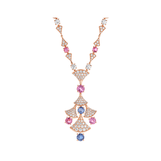 DIVAS’ DREAM Halskette aus 18 Karat Roségold mit runden Diamanten im Brillantschliff (3,06 Karat), Spinellen im Brillantschliff (4,04 Karat) und Diamant-Pavé (3,63 Karat) 357942 image 1