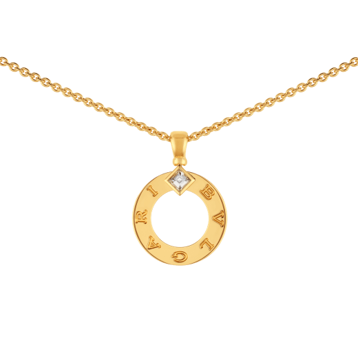 BVLGARI BVLGARI 18 kt yellow gold pendant necklace set with a diamond 361078 image 3