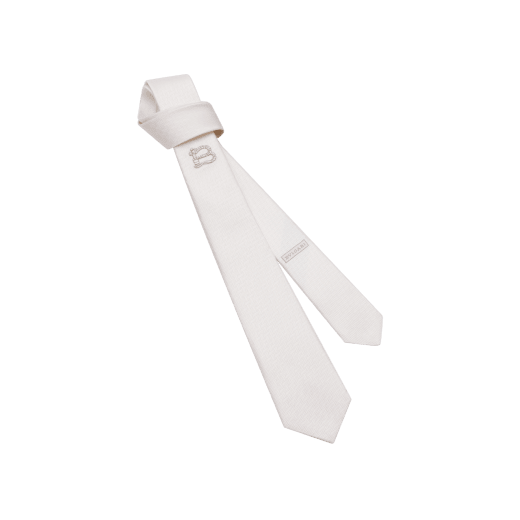 Галстук темно-синего цвета, тонкий жаккардовый шелк, узор B3D. B3D image 1