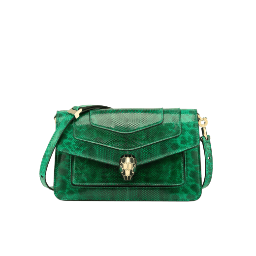 Bvlgari green Leather Serpenti Forever Shoulder Bag