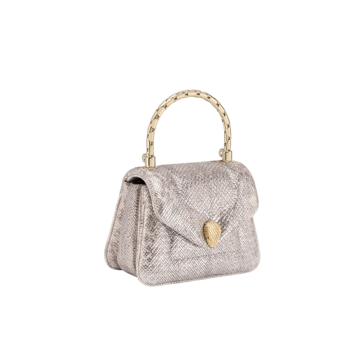 Women's Serpenti Forever Metallic Leather Top-Handle Bag - Silver