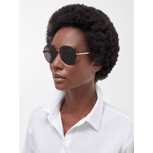 Serpenti Forever pilot metal sunglasses with enamelled snakehead embellishment on the temples 904370 image 1
