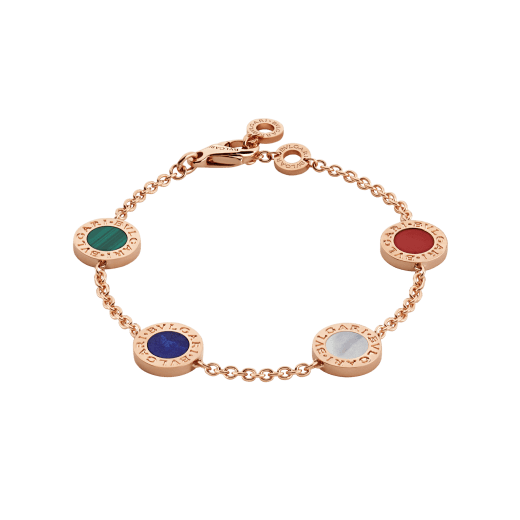 BVLGARI BVLGARI 18 kt rose gold bracelet set with carnelian, lapis, malachite and mother of pearl elements BR857842 image 1
