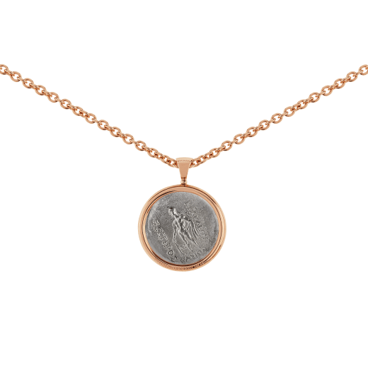 Monete necklace with 18 kt rose gold chain and 18 kt rose gold pendant set with an antique coin 347707 image 4