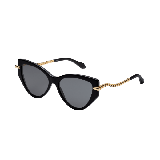 Serpenti Viper cat-eye acetate sunglasses with gold-finished temples 904262 image 1