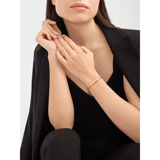Bvlgari Tubogas 18 kt yellow, white and rose gold bracelet BR860068 image 2