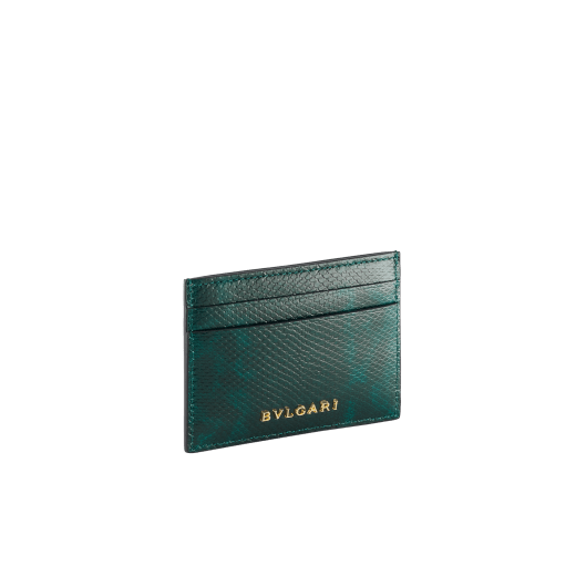 Serpenti Forever 卡片夾，採用午夜紫梅色水蛇皮。迷人的鍍鈀黃銅蛇頭元素飾以午夜紫梅色琺瑯和鍍鈀黃銅蛇鱗，蛇眼飾以黑色琺瑯。 SEA-CC-HOLDER-kar image 3