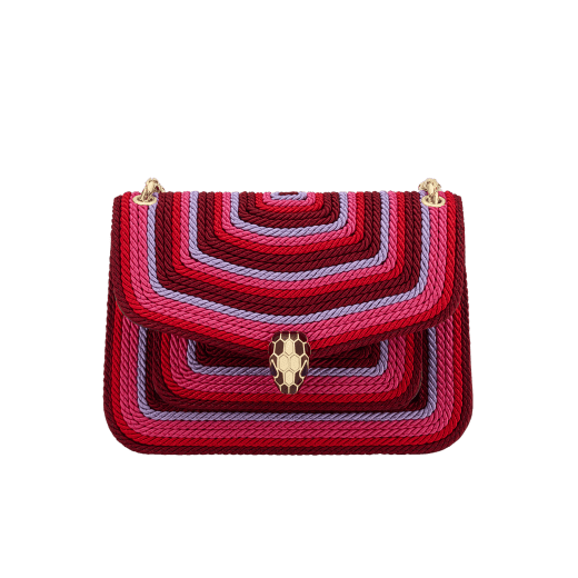 BULGARI Serpenti Forever Shoulder Bag in Red, Calf leather, M
