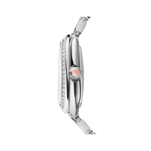 Serpenti Seduttori automatic watch in stainless steel with diamond-set bezel and black lacquered dial. Water-resistant up to 30 metres 104062 image 3