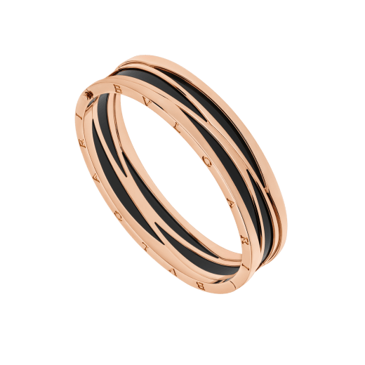 B.zero1 18 kt rose gold bracelet with black ceramic. BR858729 image 1