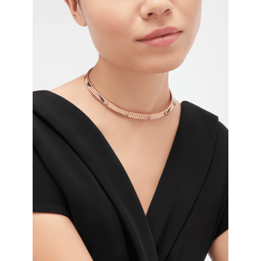 Bvlgari Tubogas 項鍊，18K 玫瑰金材質，飾以密鑲鑽石鉚釘。 CL860253 image 2