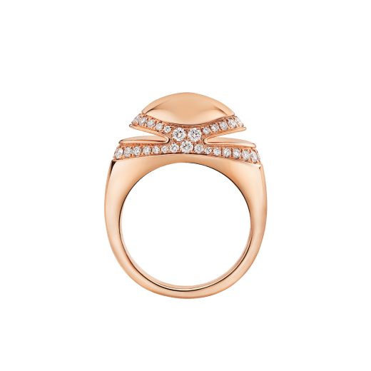 Bvlgari Cabochon 18 kt rose gold ring set with demi pavé diamonds AN860280 image 4