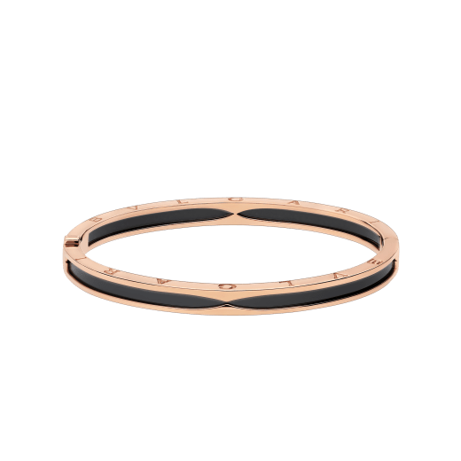 B.zero1 bangle bracelet in 18 kt rose gold with black ceramic. BR857618 image 2