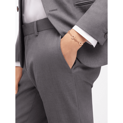 Bvlgari Bvlgari 18K 玫瑰金鏤空項鍊，環形元素鋪滿密鑲鑽石。 BR858775 image 4