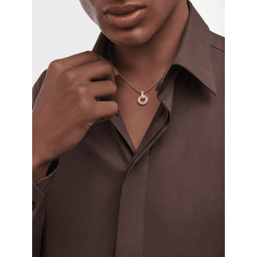 Bvlgari Bvlgari 18K 玫瑰金鏤空項鍊，項墜鋪滿密鑲鑽石。 357312 image 2