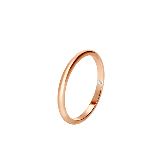 Roma Amor 18 kt rose gold wedding band set with a diamond inside AN859996 image 1