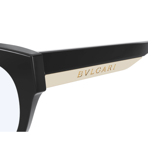 Bvlgari Roma butterfly acetate glasses with metal logo on the temples and blue light filter lenses 904334 image 3