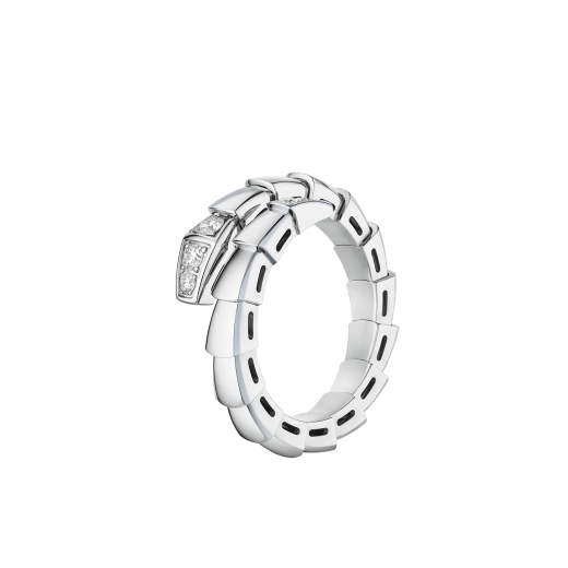 Anello a spirale Serpenti Viper in oro bianco 18 kt con testa e coda con pavé di diamanti. AN860481 image 1