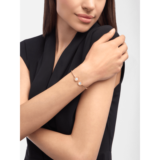 Bvlgari Bvlgari 18 kt rose gold wire bracelet set with mother-of-pearl elements BR860205 image 1