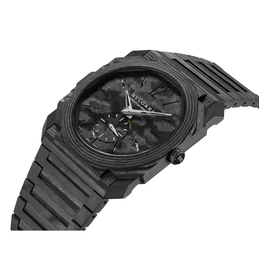 Octo Finissimo Minute Repeater with mechanical manufacture extra-thin movement, manual winding, minute repeater, two hammers and gongs, Carbon CTP and Peek case, bracelet and skeletonized dial. Limited edition of 50 pieces 102794 image 2