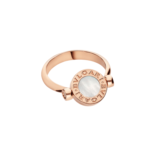 BVLGARI BVLGARI 18 kt rose gold flip ring set with mother-of-pearl and carnelian elements AN858197 image 4