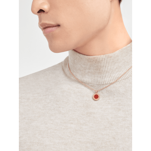 Rose gold BVLGARI BVLGARI Necklace Red White with 0.11 ct Diamonds
