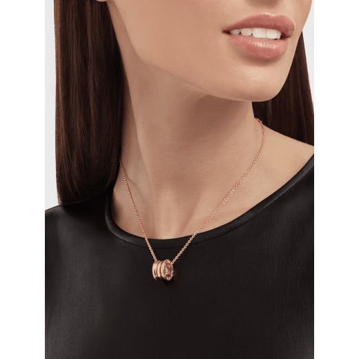 Collana B.zero1 con catena e piccolo pendente tondo in oro rosa 18 kt. 335924 image 4