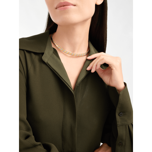 Bvlgari Tubogas 項鍊，採用 18K 黃金、白金與玫瑰金。 CL860075 image 2