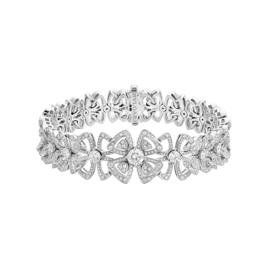 Fiorever 18 kt white gold bracelet set with 20 round brilliant-cut diamonds and pavé diamonds. BR858758 image 1